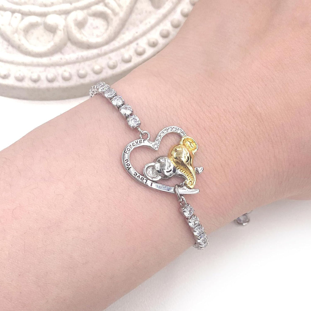 Elegant Elephant Bracelet,Personalized Cute Heart Elephant Wrist strap, Handmade Elephant Jewelry, Stylish Personalized Heart Elephant Slider Bracelets, Brass Zircon,nice bag