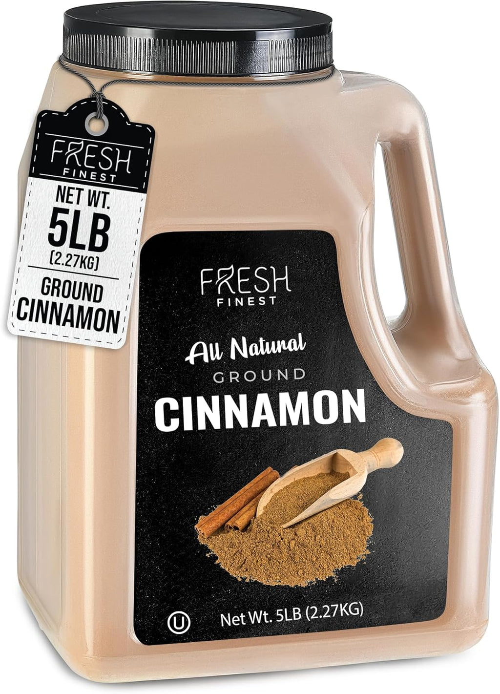 Fresh Finest Bulk 5LB Ground Cinnamon Powder - Kosher Certified Cinnamon Powder, Perfect for Desserts, Hot Tea, Cider, Meat Rubs, and More - 5 LB