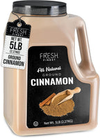 Fresh Finest Bulk 5LB Ground Cinnamon Powder - Kosher Certified Cinnamon Powder, Perfect for Desserts, Hot Tea, Cider, Meat Rubs, and More - 5 LB