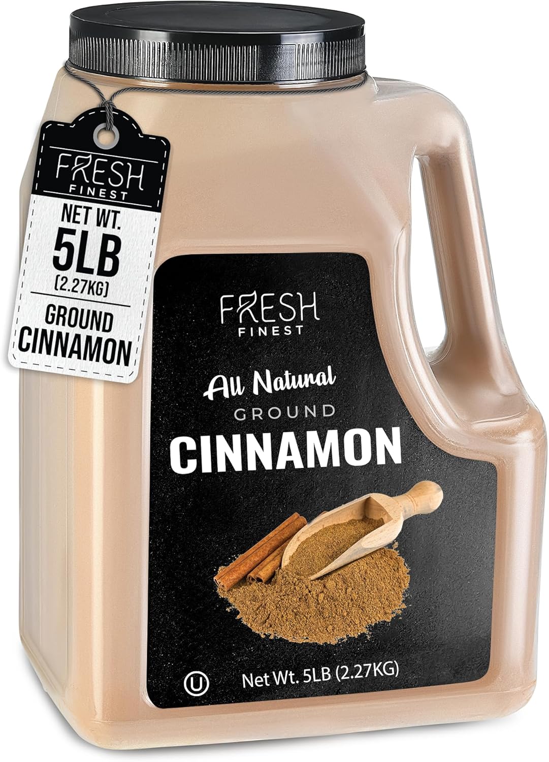 Fresh Finest Bulk 5LB Ground Cinnamon Powder - Kosher Certified Cinnamon Powder, Perfect for Desserts, Hot Tea, Cider, Meat Rubs, and More - 5 LB