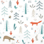IHR Ideal Home Range Party Napkins Disposable 3-Ply Paper Lunch Napkin Pack, 6.5" x 6.5", Forest Animals, 20-Count