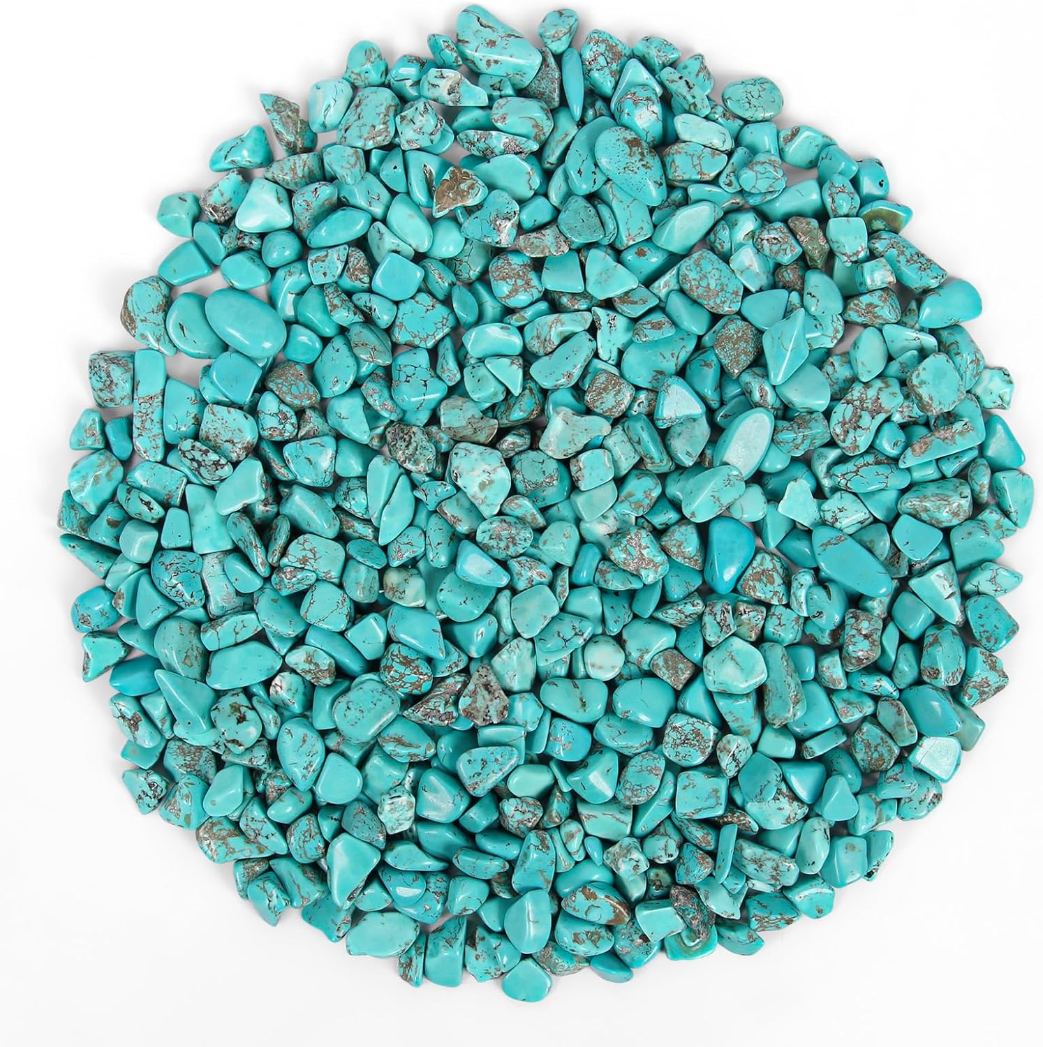1.1lb Crushed Howlite Turquoise Crystal Tumbled Chips-Howlite Turquoise Healing Crystals Chips Bulk, Crushed Crystal Gemstones for Crafts, Beautiful Package for Gift