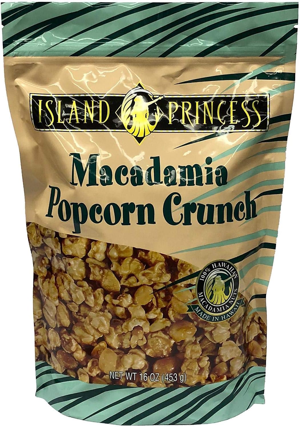 Island Princess Hawaiian Macadamia Nut Popcorn Crunch 16 oz. Bag