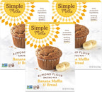 Simple Mills Almond Flour Baking Mix, Gluten Free Banana Bread Mix, Muffin Pan Ready, Made with whole foods, 3 Count (Packaging May Vary)