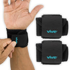 Vive Wrist Support Wrap (2 Pack) - Band for Tennis, Working Out, Golf & Sports - Adjustable Compression Strap for Tendonitis, Carpal Tunnel & Arthritis - Men & Women Protector Guards for Weightlifting