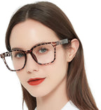 AEZUNI Oversize Square Reading Glasses for Women Oversized Trendy Large Readers 100 150 200 250 300 350 (Demi,1.0)