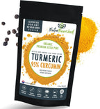 Organic Turmeric 95% Curcumin Powder – 1500mg Extract with Black Pepper – Non-GMO, Vegan, Gluten-Free, Natural Supplement – 120g