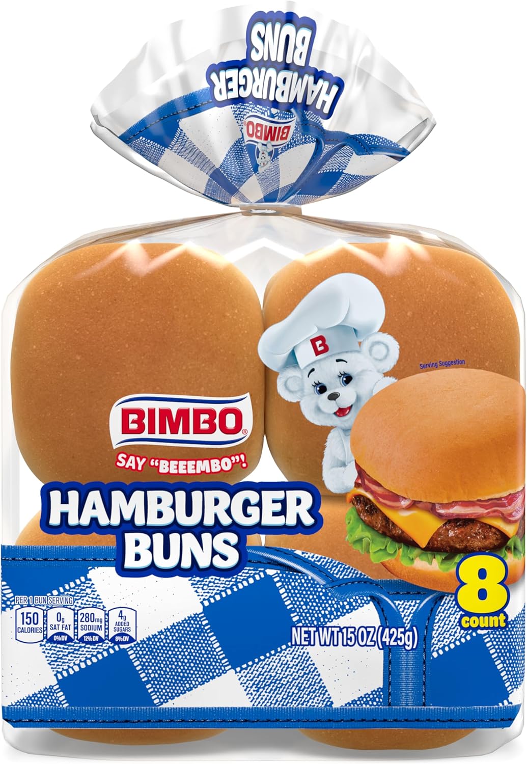 Bimbo Hamburger Buns, 8 ct