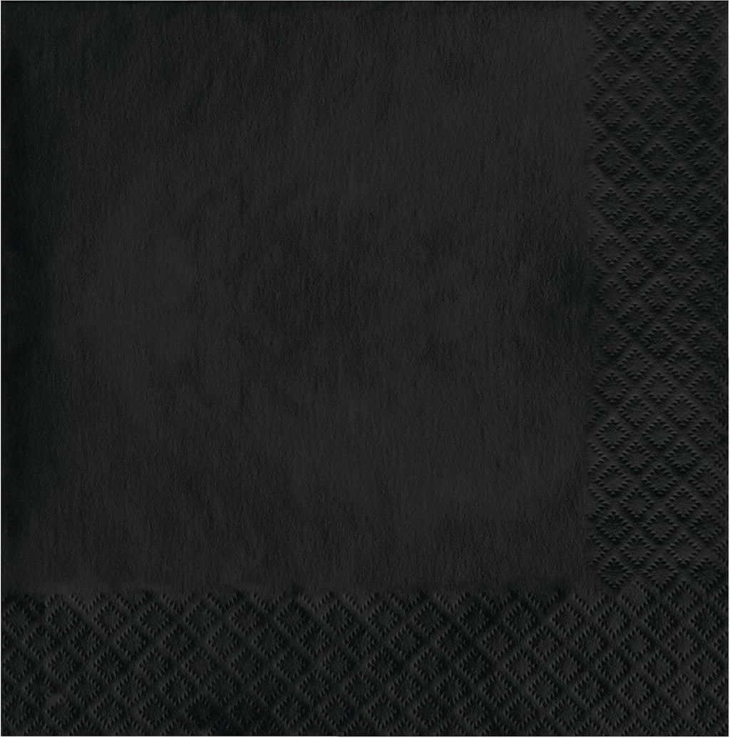 Creative Converting 523260 Luncheon Napkins, 6.5" x 6.5", Black Velvet