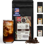 Inspired Coffee Co Cold Brew Coffee - Mocha Flavored - Coarse Ground Beans For Perfect Medium Roast Low Acid Smooth Taste - 100% Arabica Grounds 12 oz. Resealable Bag