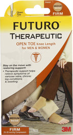 FUTURO Therapeutic Open Toe Knee Length Stockings for Men & Women, Medium, Beige
