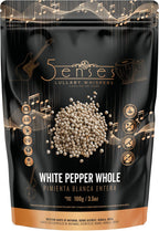 5Senses Malabar Whole White Pepper | Pimienta Blanca | Lullaby Whispers | 100% Natural, Non-GMO, Fairtrade Whole Spices, Gourmet Spice, Kosher and Vegan Spices (3.5oz/100g)