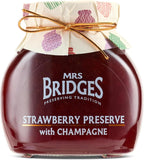 Mrs Bridges Strawberry Preserve with Champagne, Made in Scotland, 12oz Jar (Pack of 1)