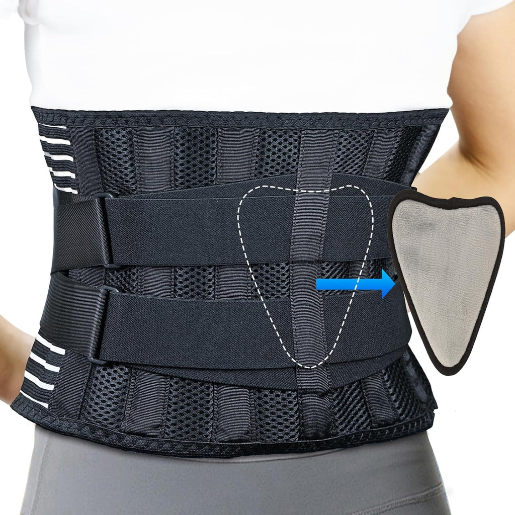 Back Brace for Lower Back Pain Women Men, Lumbar Support Belt for Sciatica, Herniated Disc, Scoliosis Relief (Adjustable, Breathable) - XL