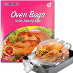 ECOOPTS Turkey Oven Bags Large Size Oven Cooking Roasting Bags for Chicken Meat Ham Seafood Vegetable - 10 Bag (21.6 x 23.6 IN) (1 Pack Large Size)