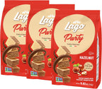 Gastone Lago Party Wafers, Hazelnut, 8.82 oz – Italian Wafer Cookies with Hazelnut Flavored Cream Filling, Non-GMO Verified, Authentic Taste of Italy [Pack of 3]