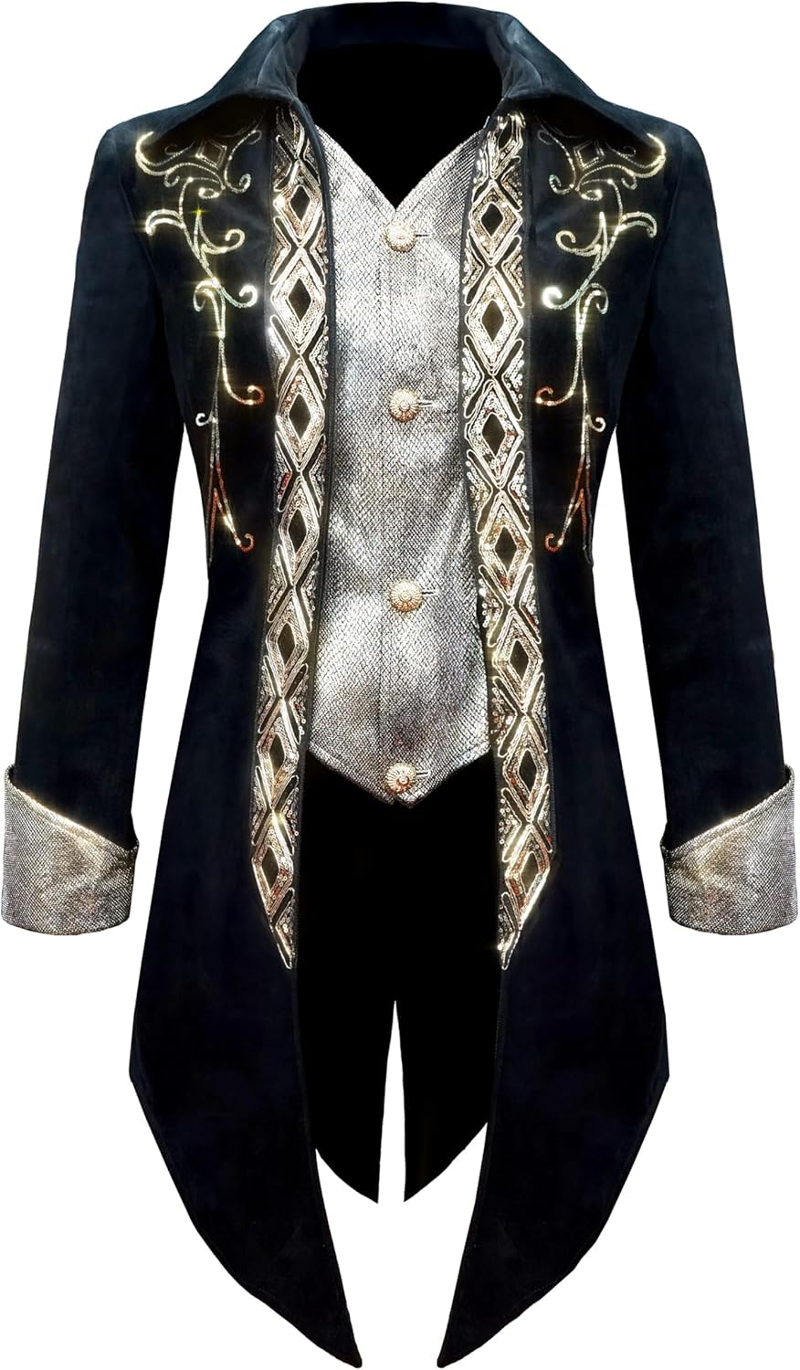 Mens Steampunk Medieval Jacket Gothic Victorian Frock Coat Uniform