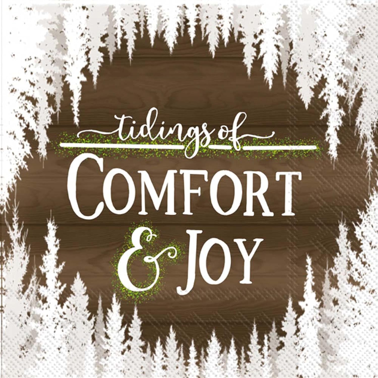 Ideal Home Range Comfort and Joy Party Napkins - 40 Count | 2 Pack of 20CT 3-Ply Cocktail Napkins, Snow-Covered Design