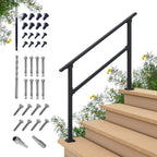 CR Fence & Rail Handrails for Outdoor Steps & Indoor Stair Railing Kit, 3-4 Steps Safety Hand Rail for Porch & Deck