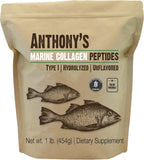 Anthony's Hydrolyzed Marine Collagen Peptides, 1 lb, Gluten-Free, Paleo and Keto Friendly, Unflavored