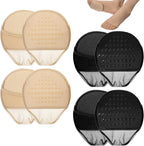 4 Pairs Ball of Foot Cushion Socks, Women's Toe Cover with Padding No Show Toe Toppers Liner Socks Seamless Grip Non Slip Hidden Toes Covers for Women Girls Flats High Heels