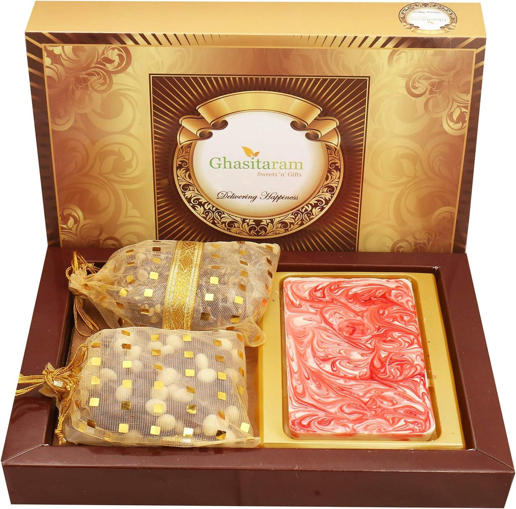 Ghasitaram Gifts Valentines Gift Valentines Day Chocolates for Girlfriend/Boyfriend/Husband and Wife Valentines Special Chocolate Marble Chocolate Bark Big with Chocolate Brittles and Nutties