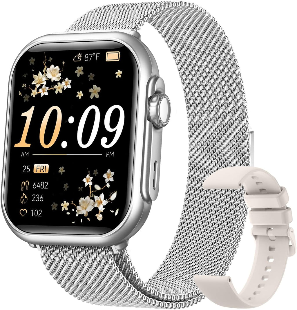 1.83" HD Smart Watch, 30 Days Battery Life, Sleep/Heart Rate/SpO2/Blood Pressure Monitor, Calls/Messages/Notifications, 5ATM 110+ Sports Modes Fitness Tracker Watch, for Women & Men/ Android & iPhone