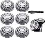 SH60 Replacement Heads Compatible with Philips Series 6000 S6xxx, S6880/81, S6810/82, S6850/85,Compatible with Norelco Shaver Cleaning Brush S6xxx Series 6Pcs with Cleaning Brush