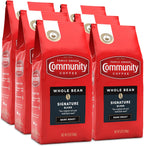 Community Coffee Signature Blend Whole Bean Coffee, Dark Roast, 12 oz Bag (Pack of 6)