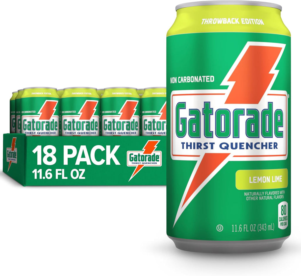 Gatorade Thirst Quencher, Lemon-Lime, 12 Fl Oz Cans (Pack of 18)