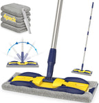 Microfiber Mops for Hardwood Floor Cleaning: MEXERRIS Flat Floor Mop with 4 Washable Pads 59" Adjustable Handle - Dust Dry Mops for Kitchen Bathroom Tile Laminate Wood Vinyl - Home Commercial Mop