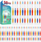 Navona 50 PCS Individually Wrapped Bulk Toothbrush Pack, Disposable Toothbrush, Toothbrushes Bulk for Adults, Kids Toothbrushes, Soft Bristle, Ergonomics Handle, Perfect for Travel, Hotel, Donation