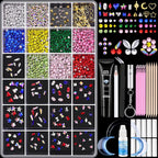 DAZZLEBRITE Tooth Gem Kit, 24 Grids Bedazzling Gems Kit, Beginners Starter Crystals Teeth Gem Jewelry for Women Men with Pickup Tools