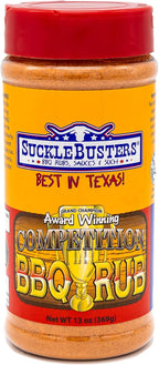 SuckleBusters Competition BBQ Rub: Award-Winning All-Purpose Seasoning, Traditional BBQ Rubs, Gluten-Free, No MSG Shaker (13oz)