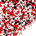 Red White and Black Sprinkles for Cake Decorating, Edible Sprinkle Mix, Perfect for Cake Decorations, Baking, Ice Cream, Cookies, Cupcake Toppers