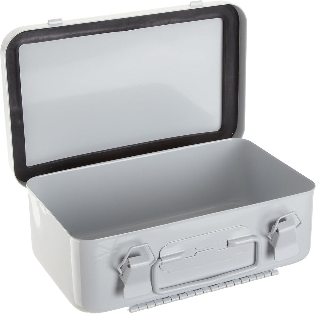 Durham 502-43 White Metal 10 Unit Empty First Aid Kit Box, 7-1/2" Width x 4-1/2" Height x 2-3/8" Depth