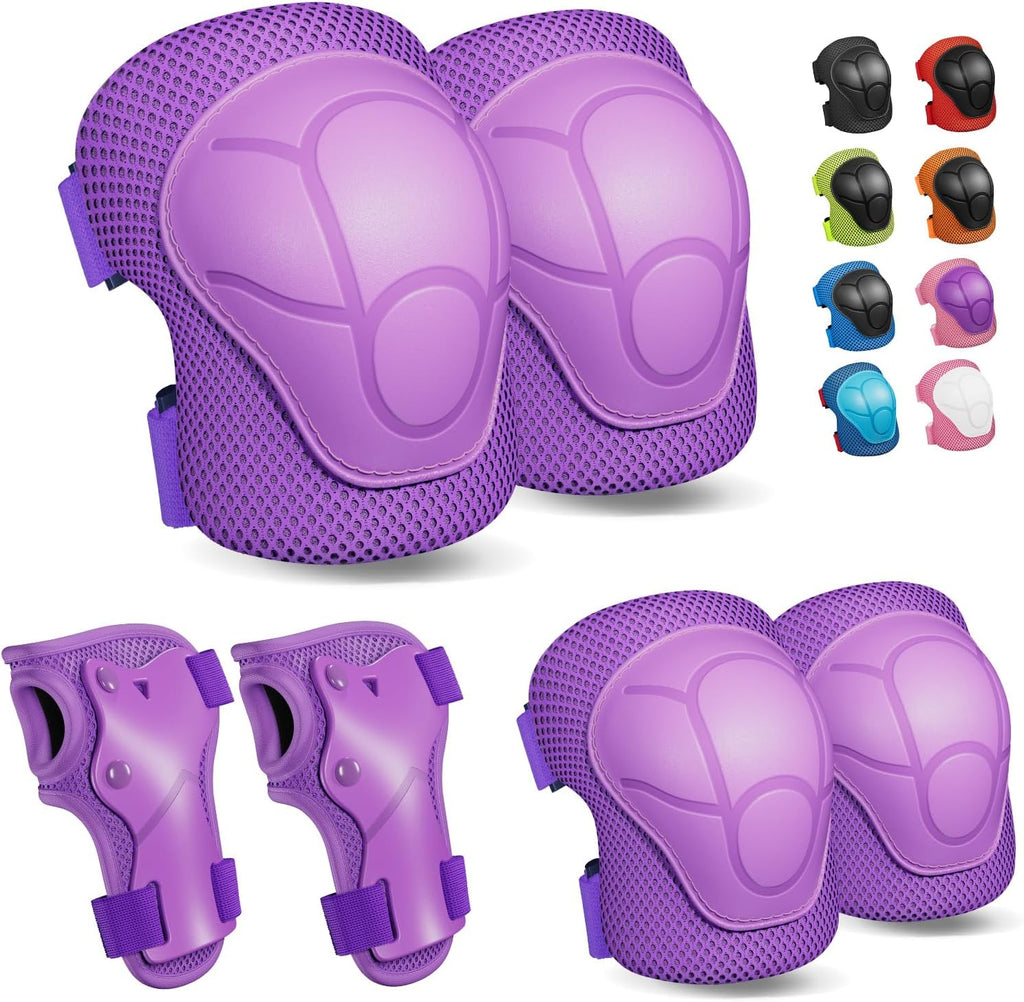 Knee Pads for Kids Knee Pads and Elbow Pads Toddler Protective Gear Set Kids Elbow Pads and Knee Pads for Girls Boys with Wrist Guards 3 in 1 for Skating Cycling Bike Rollerblading Scooter [Upgraded]
