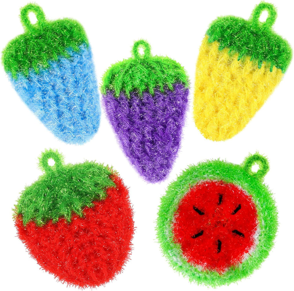 Vesici 10 Pieces Fruit Dish Scrubber Non Scratch Cleaning Sponge Double Layered Dish Sponge No Odor Kitchen Net Cloths for Washing Cookware, Tubs, Sinks
