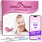 Easy@Home Ovulation Test Strips Powered by Premom Ovulation Predictor APP, FSA Eligible, 40 Ovulation Test and 10 Pregnancy Test Strips, 40LH +10HCG | Package May Vary