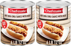 Chef-mate Hot Dog Canned Chili Sauce with Meat, Ready to Eat, 6 lb 12 oz (#10 Can Bulk) (Pack of 2)