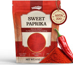 Snackathon Sweet Paprika Powder, 6 OZ Resealable Bag, High Color ASTA 220, Vibrant Red, Mild & Sweet, 100% Pure All-Natural, Fine & Smooth Gourmet Spice