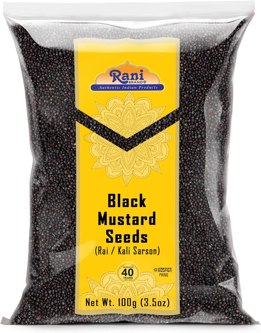 Rani Black Mustard Seeds Whole Spice (Kali Rai) 3.5oz (100g) ~ All Natural | Gluten Friendly | NON-GMO | Kosher | Vegan | Indian Origin