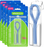 200 Count Floss Threaders for Braces, Bridges, and Implants (4 Packs of 50) - Flexible Nylon Threading Loops - Slim & Durable Dental Floss Helpers for Crowns & Orthodontic Appliances