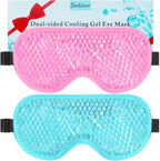 BeeVines Gel Eye Mask, 2 Pack Cooling Ice Masks for Puffy Eyes for Men & Women, Cold & Warm Compress for Post Surgery, Puffiness, Allergies, Sinuses & Migraines Treatment