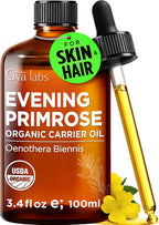 Gya Labs USDA Organic Evening Primrose Oil - 3.4 Fl Oz - Carrier Oil for Hair, Skin, Face, Scalp & Body Massage