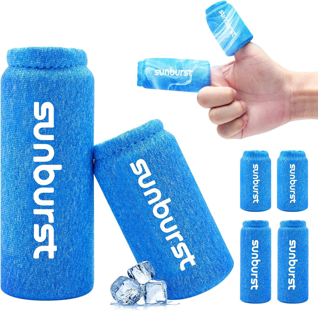 4PCS Finger and Toe Cold Gel Ice Pack,Lasting Cold Compress,Reusable Non-Toxic Finger Compression Sleeve Therapy for Finger and Toe Injuries,Arthritis,Swelling,Tendonitis,Gout or Sprain
