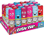 Push Pop Candy Lollipops - Individually Wrapped Variety Candy Party Pack - 24 Count Lollipops in Assorted Fruity Flavors - Fun Candy for Gifts, Celebrations, Party Favors, Gift Baskets, & Birthdays