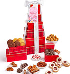 Gluten Free Palace Gift Basket Tower – Premium Festive Mother's Day Gift Tower – 6‑Tier Gourmet Dessert Gluten Free Cookie Tower for Mom – Gift Basket for Adults, Colleagues, Friends & Family