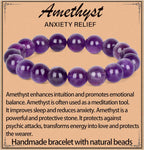 LPBeads Handmade Natural Gemstone Stretch Elastic Bracelet Healing Crystal Round Stone Beads Jewelry Gifts for Women Men