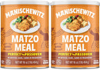 Manischewitz Matzo Meal, 16 oz Resealable Canister, (2 Pack - Total 2lbs) Kosher for Passover